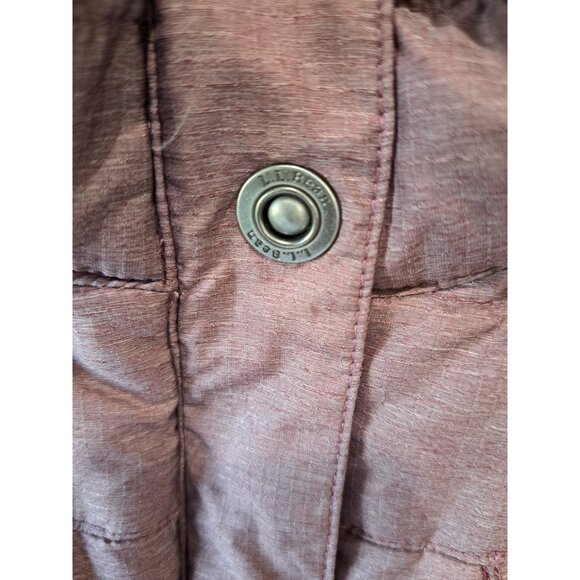 L.L. Bean Downtek Women's Down Puffer Coat Jacket Full Zip Med Heathered Purple - Picture 4 of 11